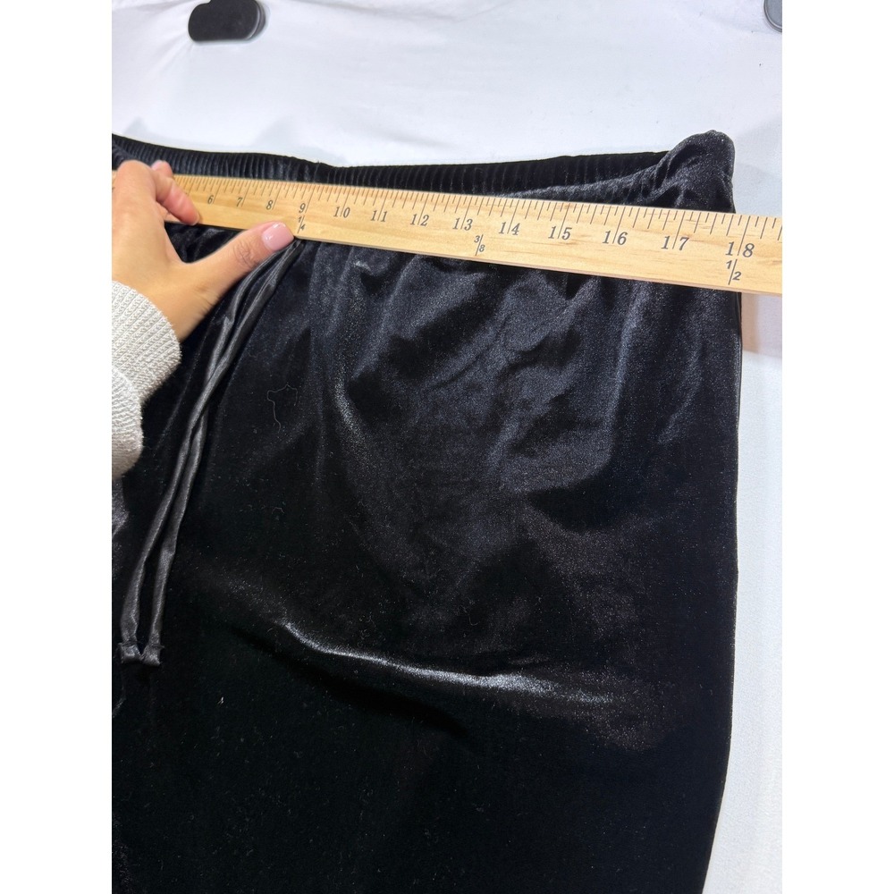 Lauren Ralph Lauren Pajama Set Women's Medium Black Velour 2 Piece Sleepwear - Picture 13 of 16